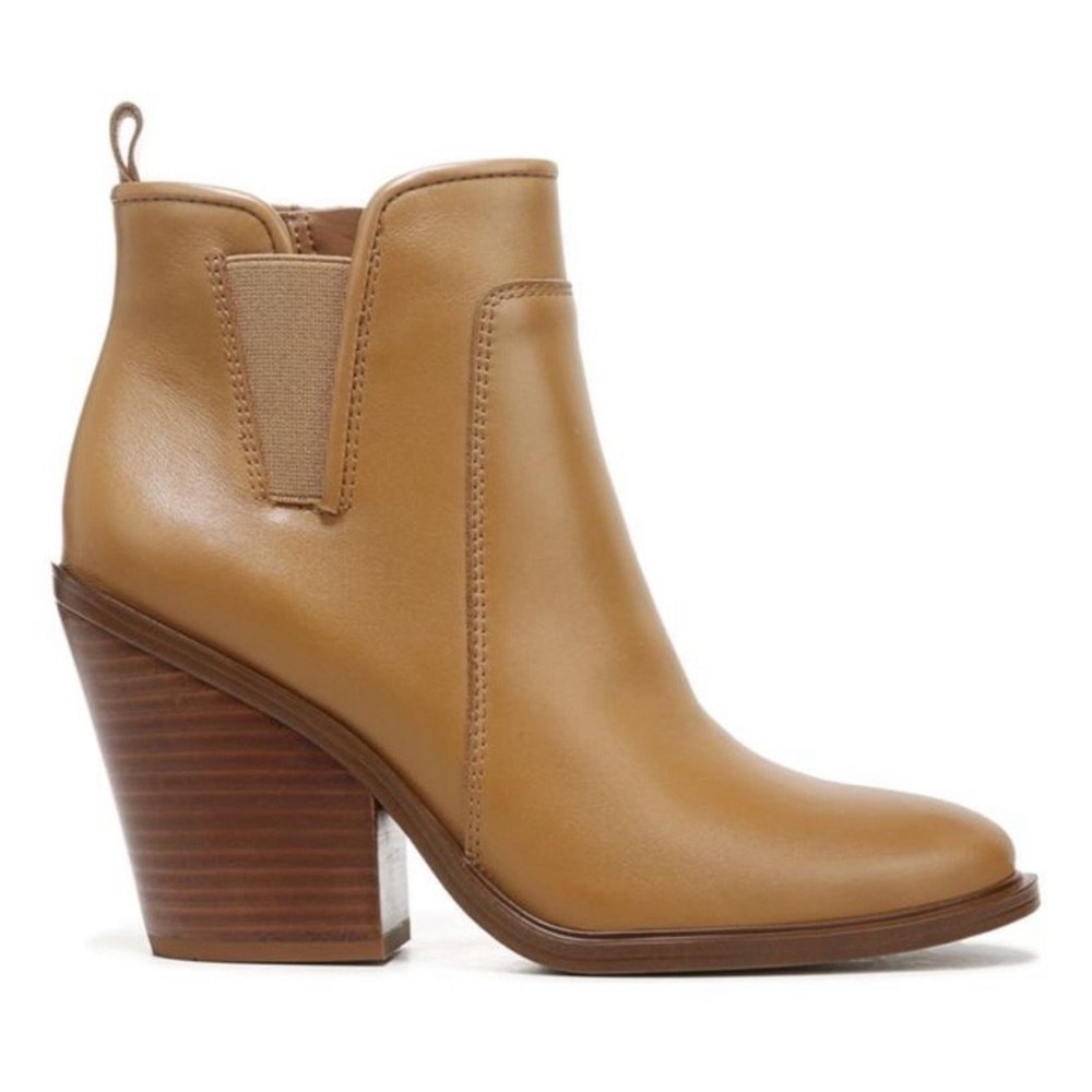 New Women’s Leather Franco Sarto L-Gamble Camel Booties, Size 8